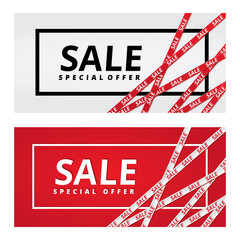 Christmas sale red tape ribbon background