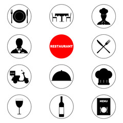 Restaurant icon set