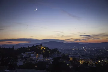 Fototapeten sunset over athens greece © vlad