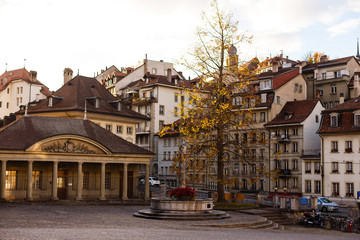Naklejka premium Rue des Forgerons, Fribourg, Switzerland.