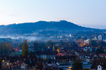 Obraz premium frozen Bern by night