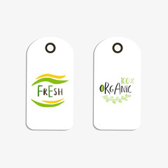 Vector eco badge or tag, bio green logo
