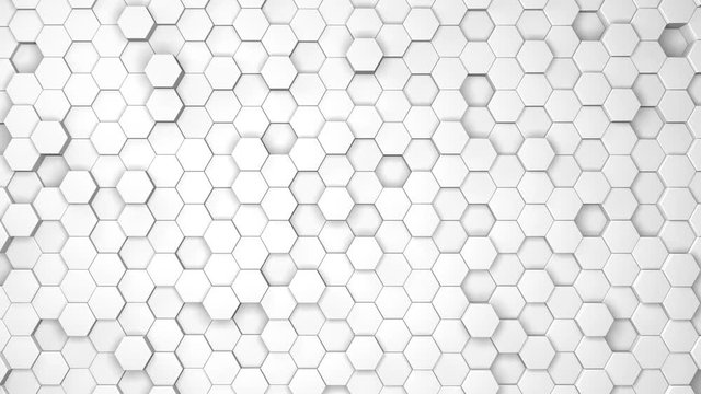 abstract looping background animation with randomly moving hexagon pattern