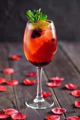 summer cocktail with berries