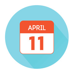 April 11 calendar flat icon