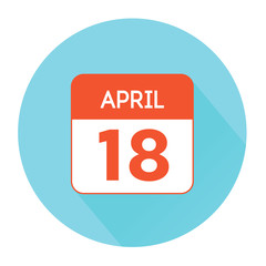 April 18 calendar flat icon. International Day of Monuments and Historic Sites. World Radio Amateur Day