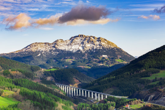 Typical Basque landscape, with its mountains and winter colors