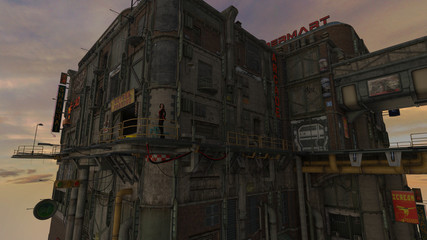 Futuristic City Landscape 3D Rendering © studio1media