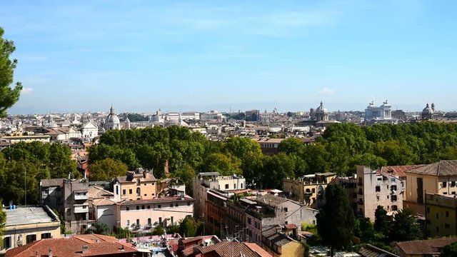 Rome cityscape seen from Janiculum promenade, Italy