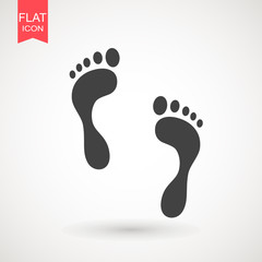 Fototapeta na wymiar Foot print icon. Bare foot print Black on white feet icon vector , stock vector illustration flat design style