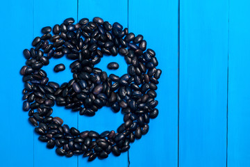 Big Black bean grain, bean pod, a lot of beans texture pattern background for web design and sale....