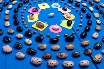 Big different bean grain, bean pod, a lot of beans texture pattern background for web design and...
