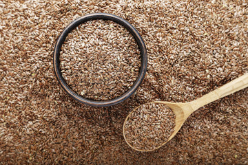 Flax seeds scattered