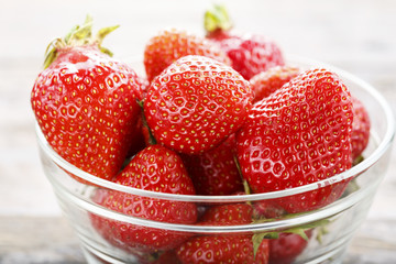 strawberry in a glass plate