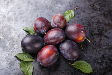 ripe plums background
