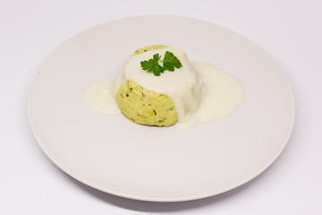 vegetable pie with cream