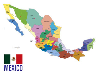 Political map of Mexico