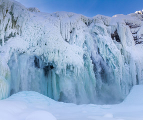 Frozen waterfall in Sweden