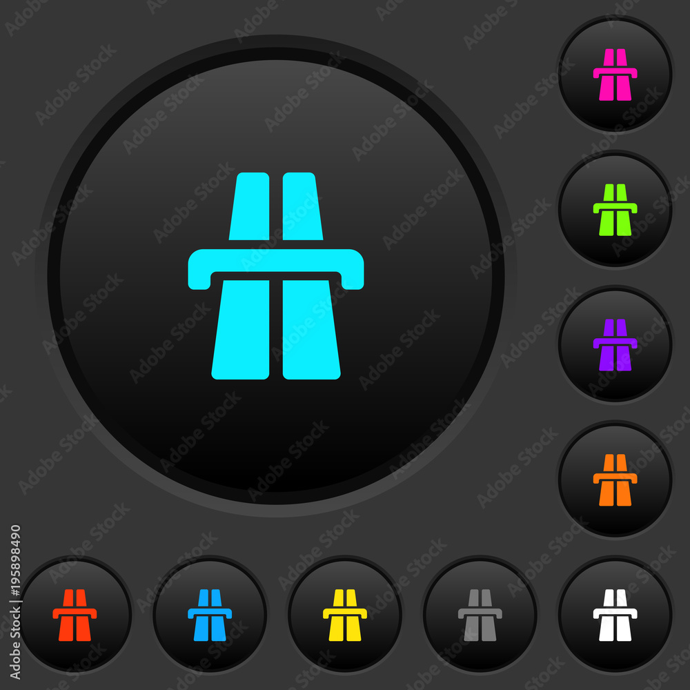 Poster highway dark push buttons with color icons