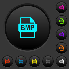 BMP file format dark push buttons with color icons