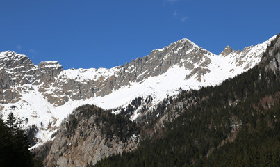 Northern Italy mountains covered with snow after a snowfall