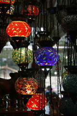 colorful lamp at the turkish bazar istanbul