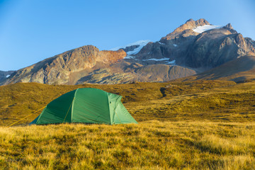 campaign in mountains with a tent holidays
