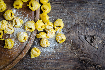 Freshly prepared Italian tortellini