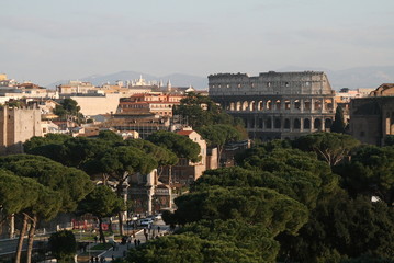 Fototapeta na wymiar view to the coliseum rome italy