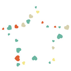 Vector Confetti Background Pattern.  Element of design.  Colored hearts on a white background