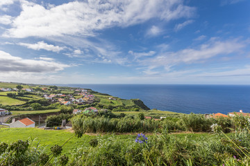 Landscape with agriculture fields at Sao Miguel Island, Azores Portugal