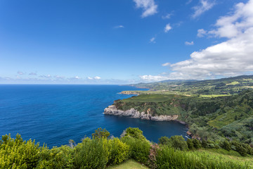 Fototapeta na wymiar View of Sao Miguel Island coastline, Azores Portugal