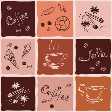 Vector illustration coffee tile background
