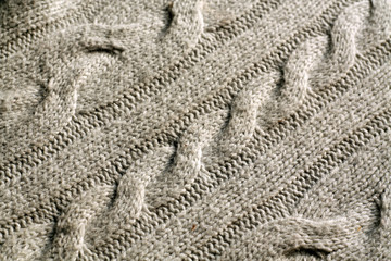 Gray color knitting pattern.