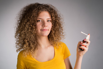 Obraz premium woman has caught a cold drink medicine