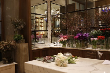 flower shop with floral decoration