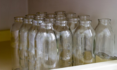 Many medical bottles, close-up