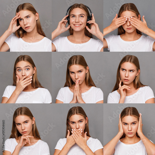 "Female different emotions set" Stock photo and royalty-free images on