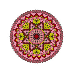 Flower Mandala. Vintage decorative elements. Oriental pattern, vector illustration. Islam, Arabic, Indian, moroccan,spain, turkish, pakistan, chinese, mystic, ottoman motifs. Coloring book page