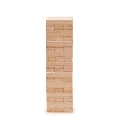 Blocks wooden game (jenga) isolated on white background