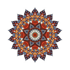 Flower Mandala. Vintage decorative elements. Oriental pattern, vector illustration. Islam, Arabic, Indian, moroccan,spain, turkish, pakistan, chinese, mystic, ottoman motifs. Coloring book page