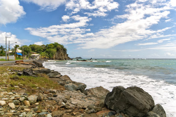 Fototapeta na wymiar Roxborough tropical beach and sea - Tobago tropical island