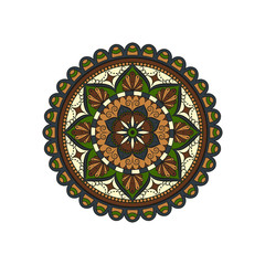 Flower Mandala. Vintage decorative elements. Oriental pattern, vector illustration. Islam, Arabic, Indian, moroccan,spain, turkish, pakistan, chinese, mystic, ottoman motifs. Coloring book page