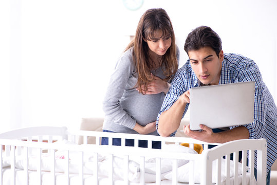 Young parents expecting their first baby