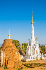 Fototapeta premium Indein Pagodas Inle Lake Myanmar