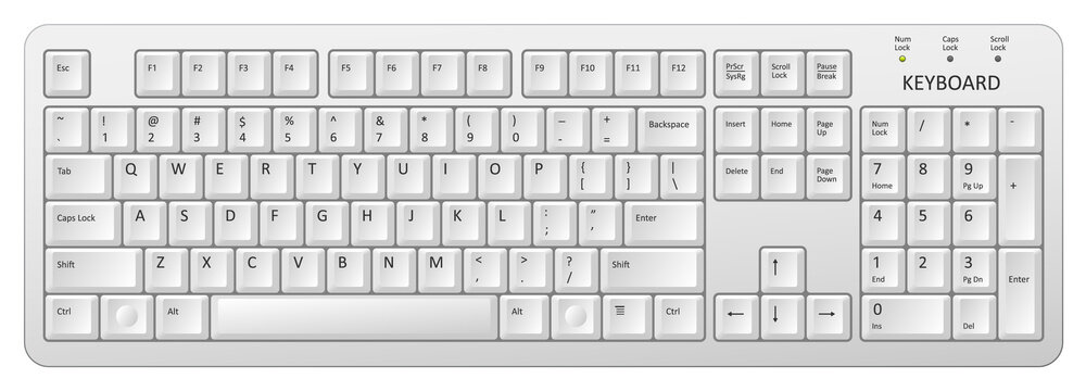 vector white pc keyboard