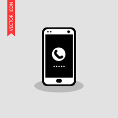 Mobile phone icon. It can be used as - logo, pictogram, icon, infographic element.