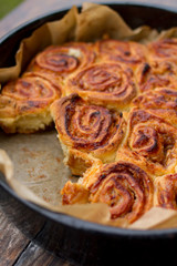 sweet rolls with cinnamon and walnut