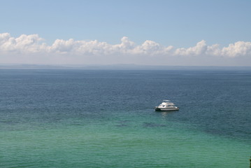 seascape with ship at the ocean