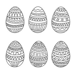 happy easter egg vector set, hand draw collection, stock vector illustration, eps 10